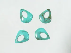 Blue Designer Drop Ring Plastic Beads - 40 mm