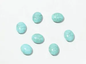 Blue Designer Oval Plastic Beads - 15x18 mm