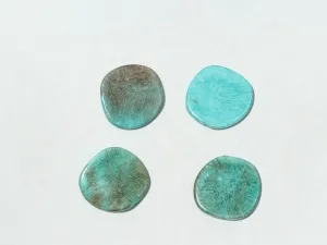 Blue Designer Uneven Plastic Beads -35 mm