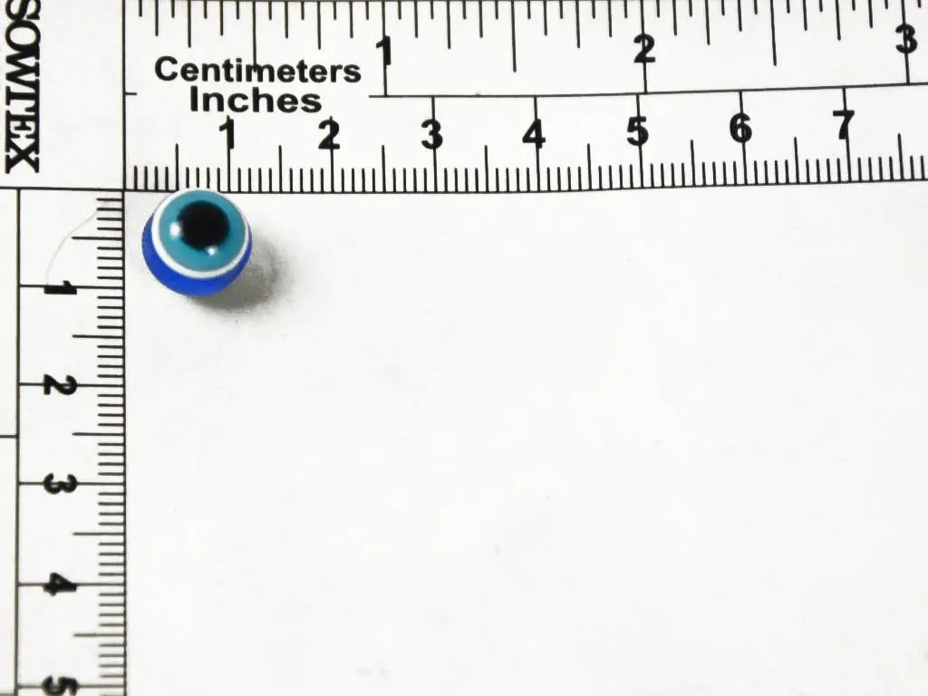 Blue Evil Eye Circular Plastic Beads