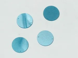 Blue Flat Circular Plastic Beads - 22 mm