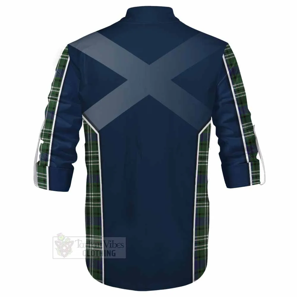 Blyth Tartan Ghillie Kilt Shirt with Family Crest and Lion Rampant Vibes Sport Style