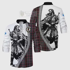 Borthwick Tartan Clan Crest Ghillie Kilt Shirt with Highlander Warrior Celtic Style