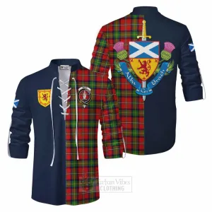 Boyd Tartan Ghillie Kilt Shirt Alba with Scottish Lion Royal Arm Half Style