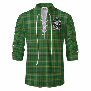 Brenock Irish Clan Tartan Ghillie Kilt Shirt with Coat of Arms