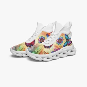 Bright Butterflies High-top Bounce Mesh Knit Sneakers