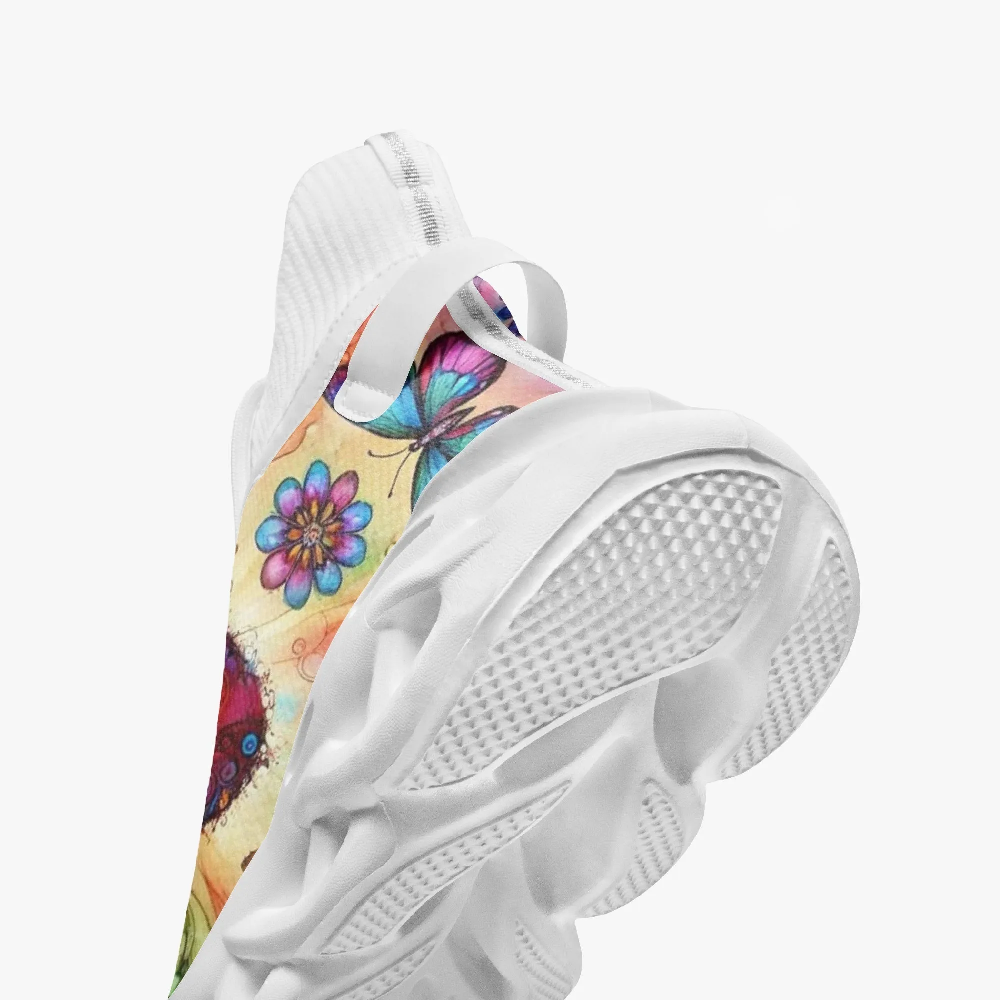 Bright Butterflies High-top Bounce Mesh Knit Sneakers
