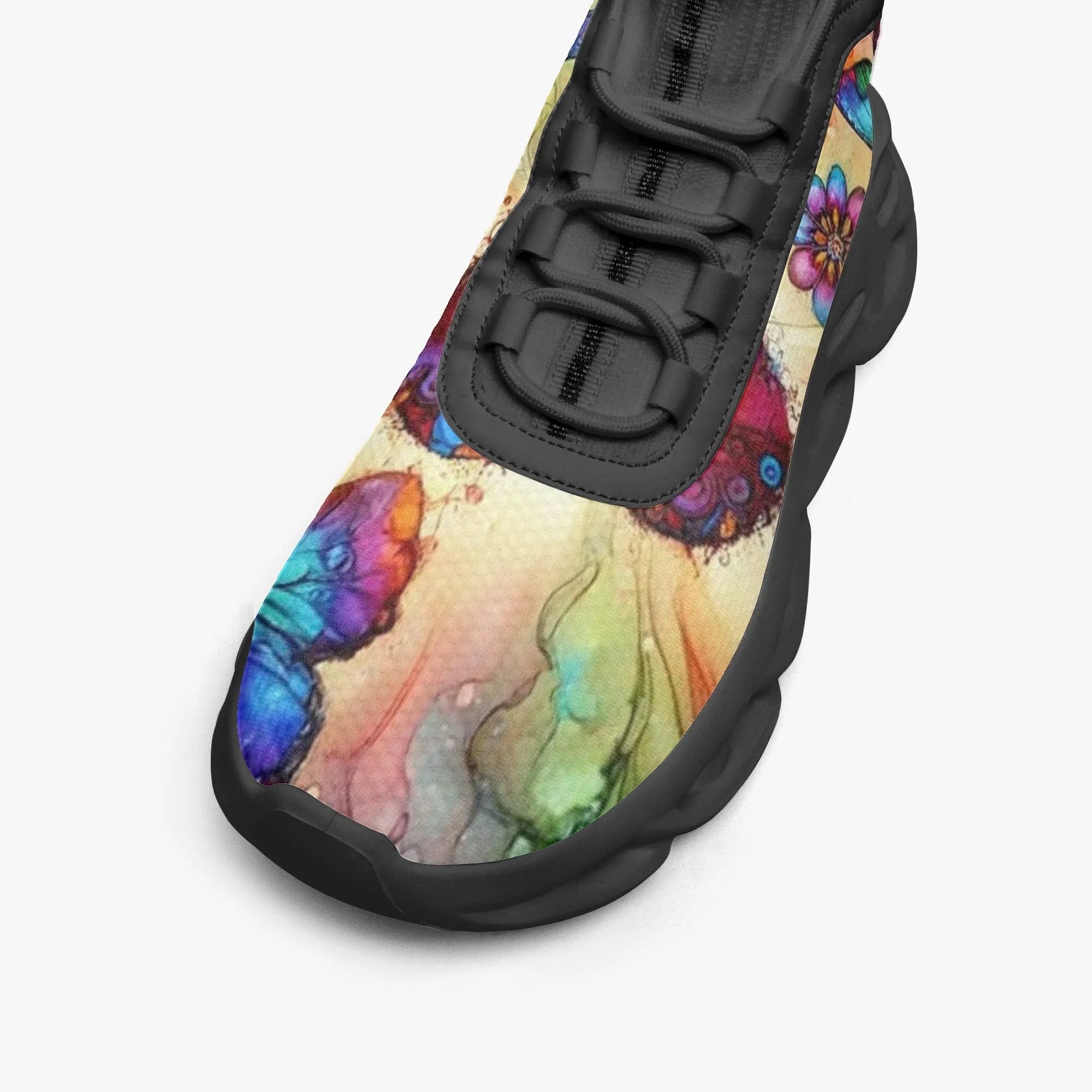 Bright Butterflies High-top Bounce Mesh Knit Sneakers
