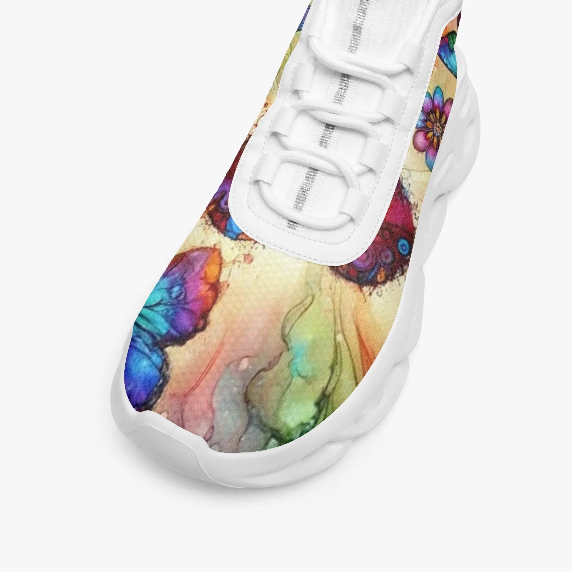 Bright Butterflies High-top Bounce Mesh Knit Sneakers