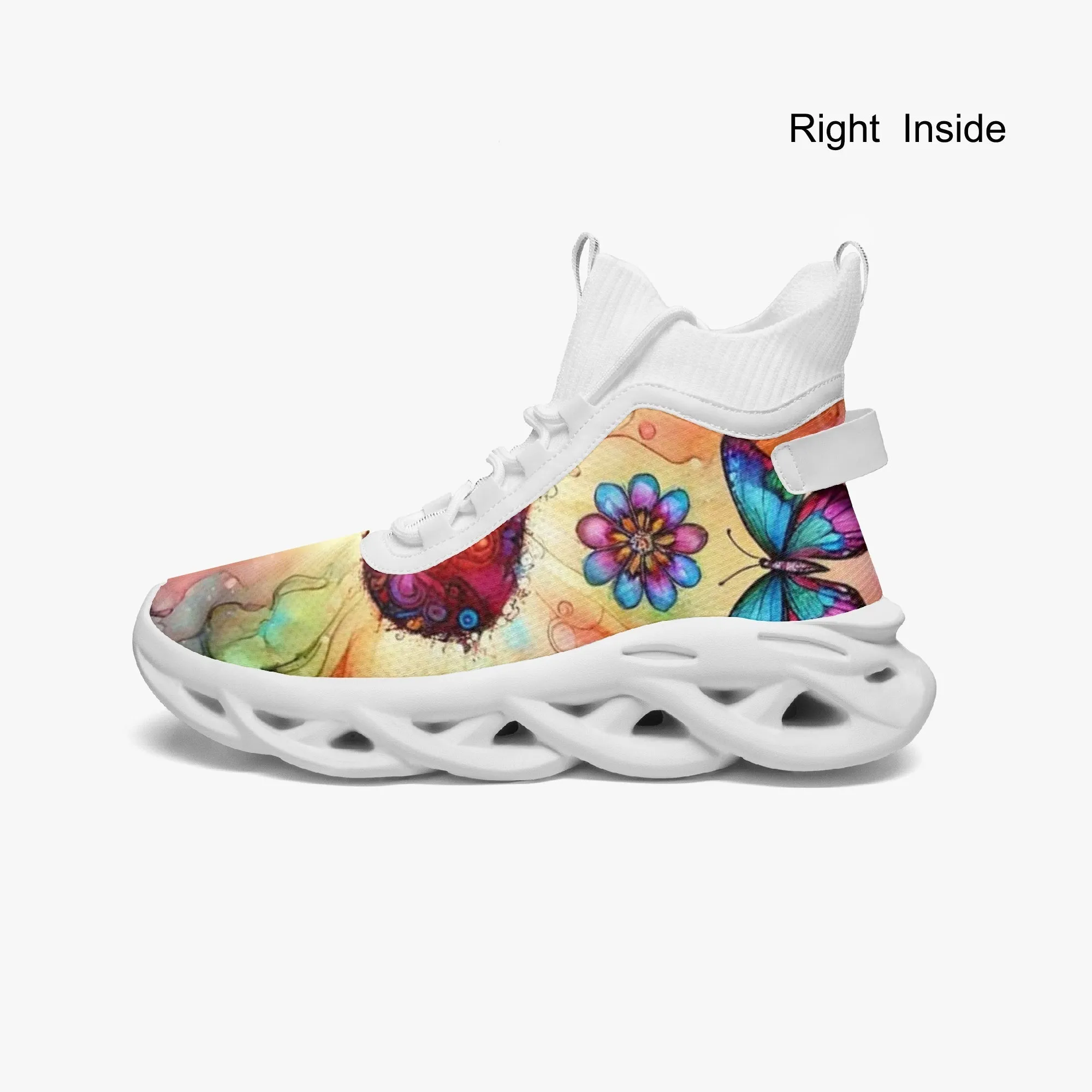 Bright Butterflies High-top Bounce Mesh Knit Sneakers