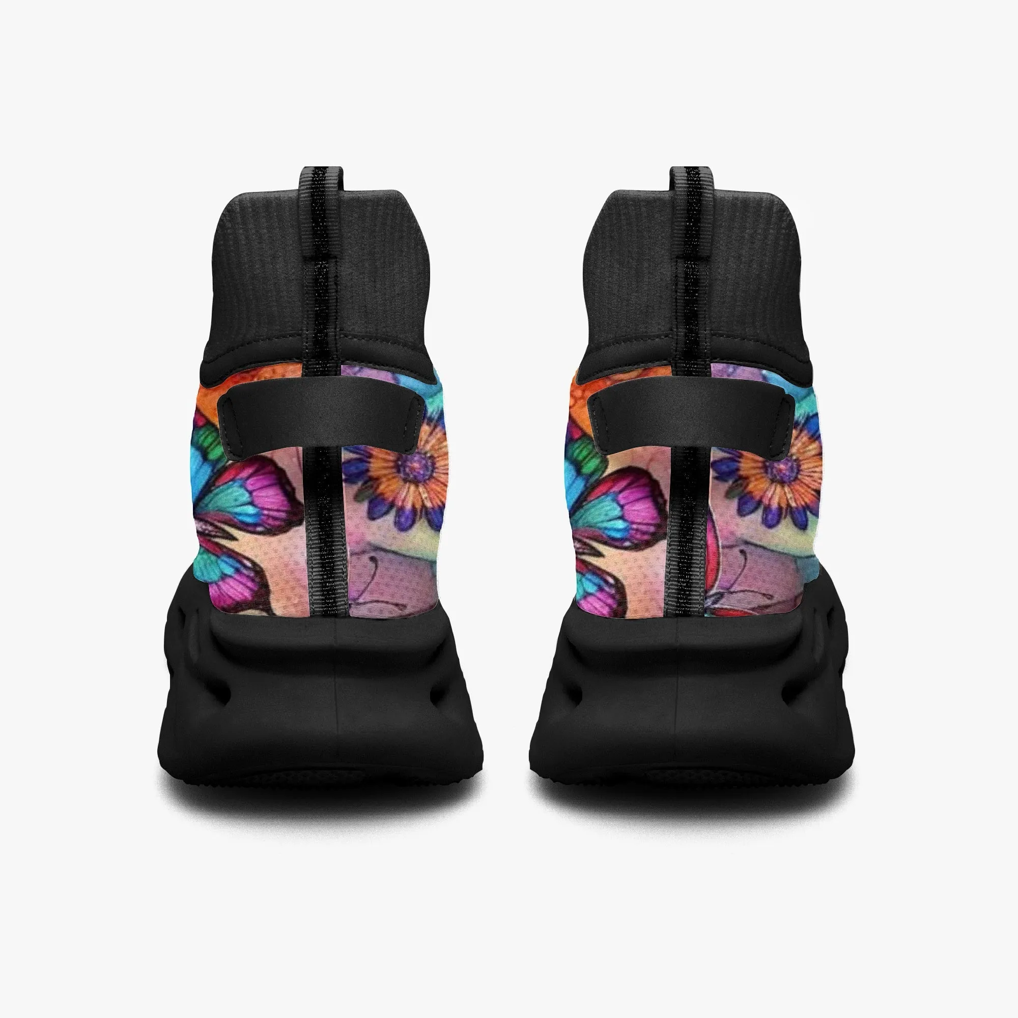 Bright Butterflies High-top Bounce Mesh Knit Sneakers