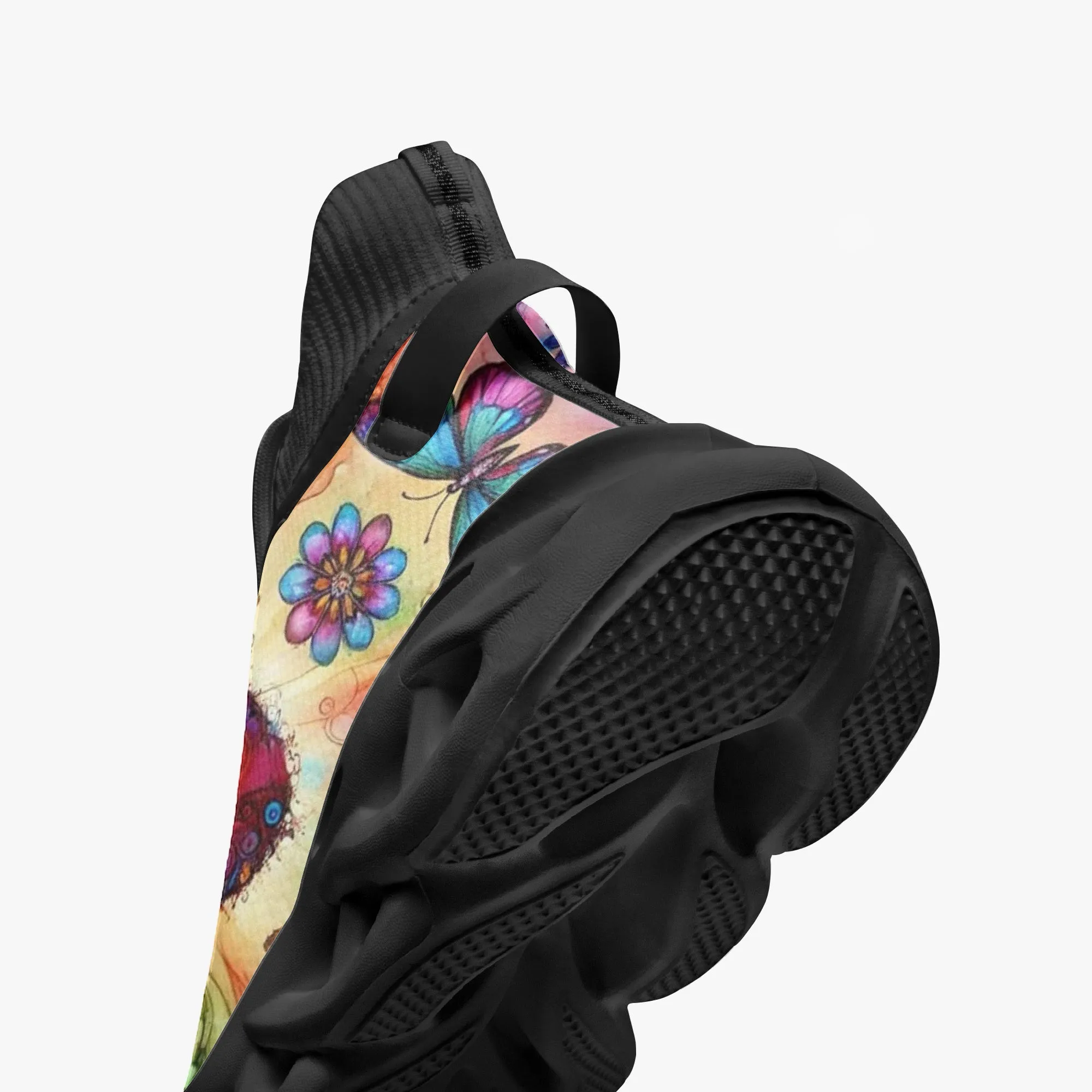 Bright Butterflies High-top Bounce Mesh Knit Sneakers
