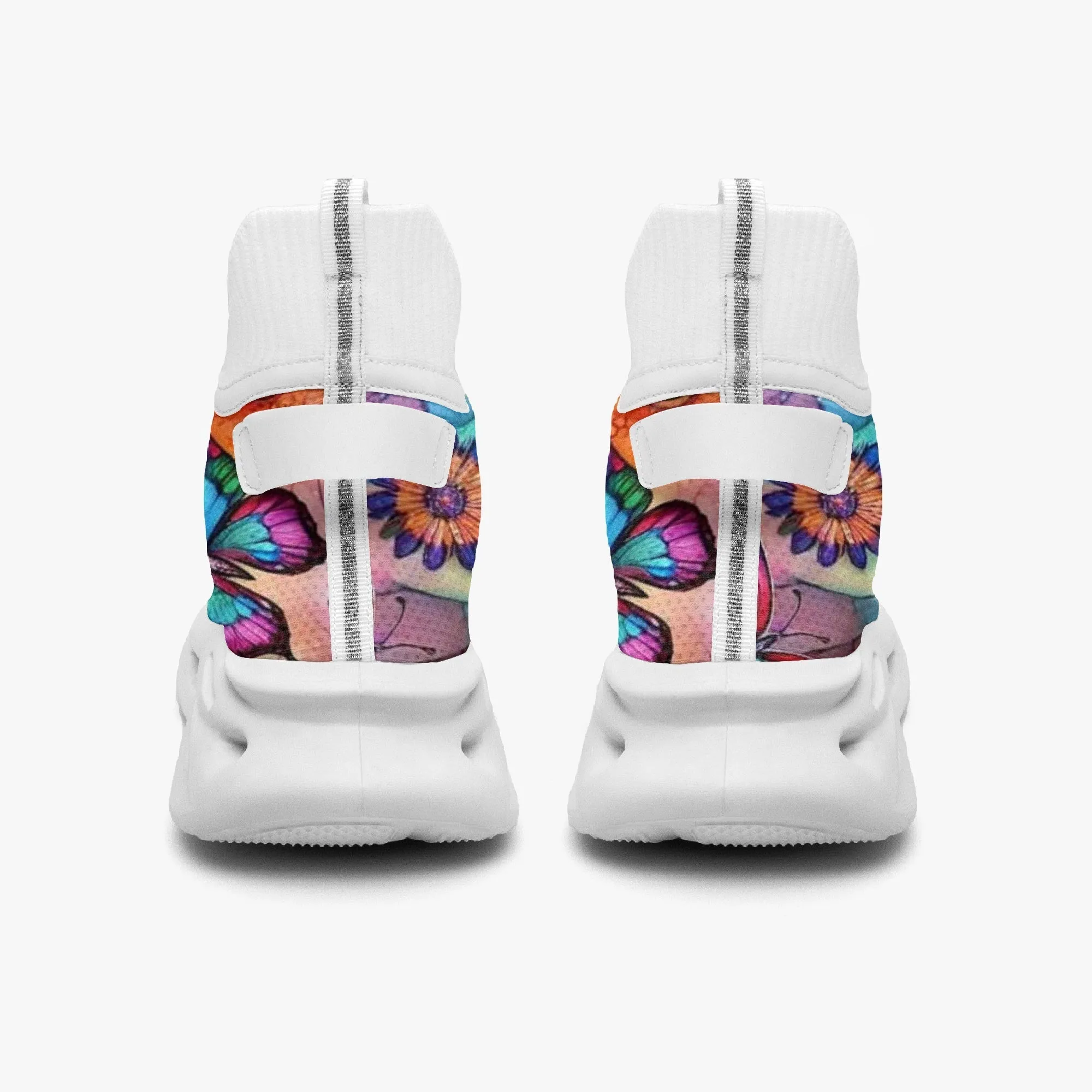 Bright Butterflies High-top Bounce Mesh Knit Sneakers
