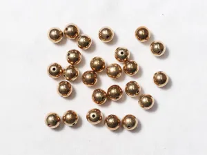 Bright Golden Circular Designer Plastic Beads - 14 mm