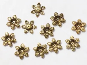 Bright Golden Flower Designer Plastic Beads - 27 mm
