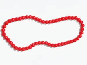 Bright Red Circular Plastic Beads - 8 mm