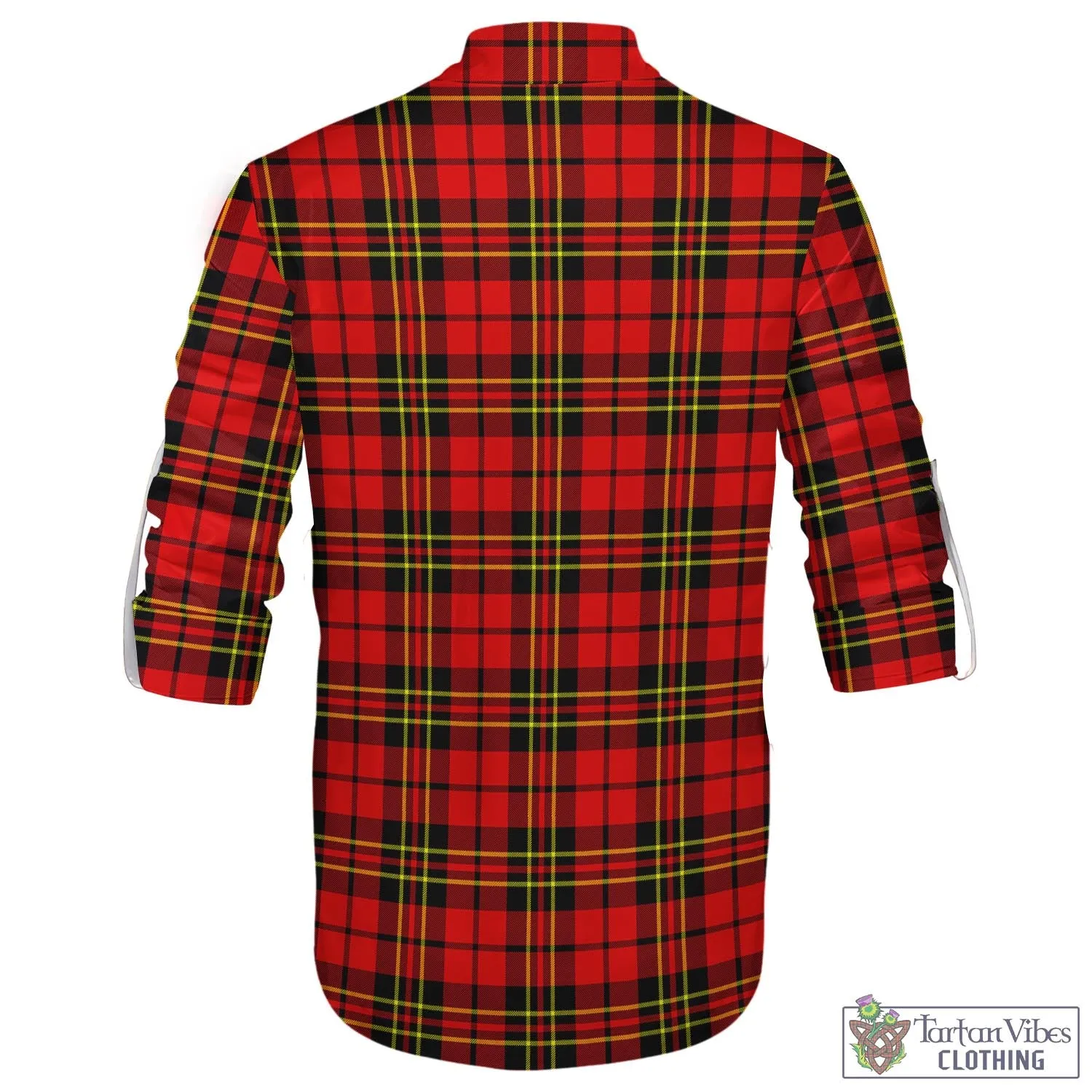 Brodie Modern Tartan Men's Scottish Traditional Jacobite Ghillie Kilt Shirt with Family Crest