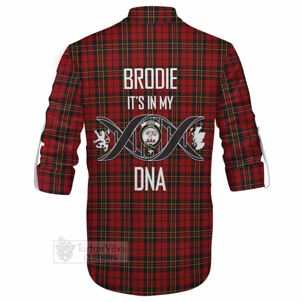 Brodie Tartan Ghillie Kilt Shirt with Family Crest DNA In Me Style