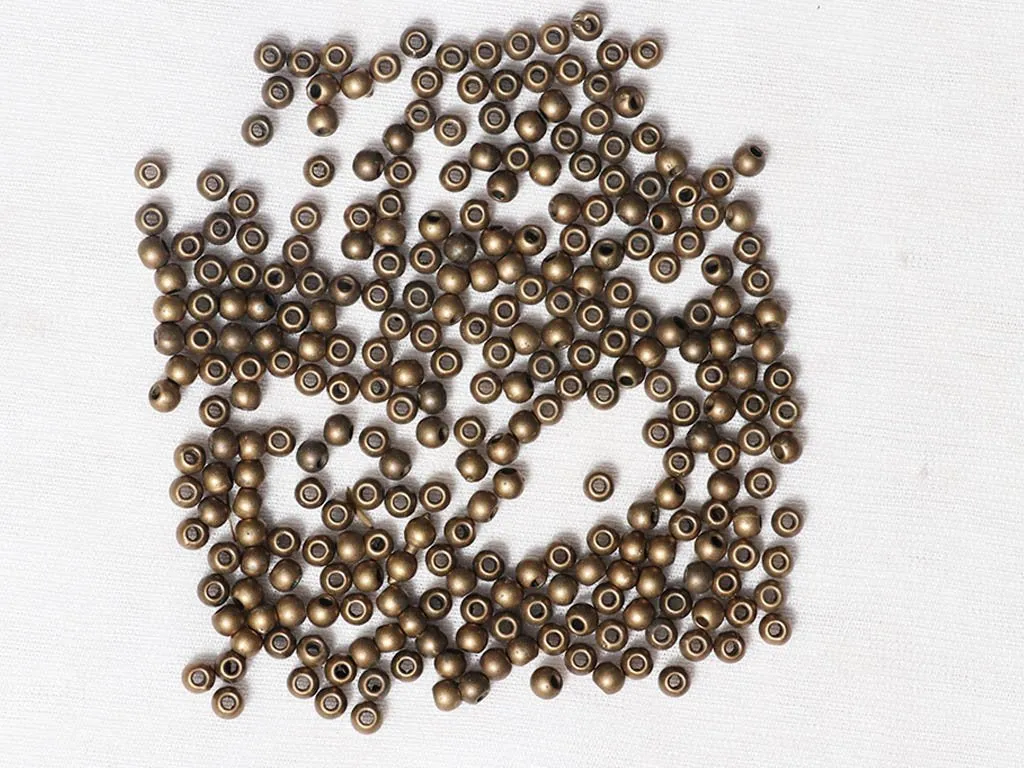 Bronze Circular Plastic Beads - 4 mm