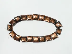 Bronze Twisted Square Plastic Beads-22x22 mm