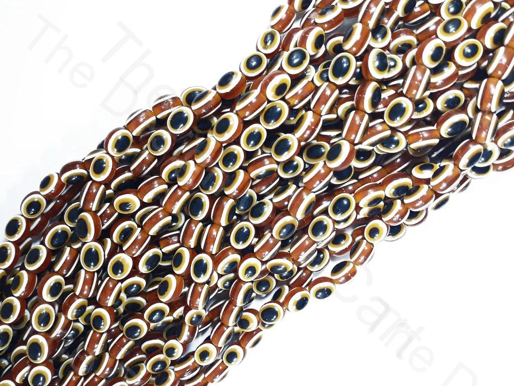 Brown Black Evil Eye Plastic Beads