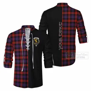 Brown (Broun) Tartan Ghillie Kilt Shirt with Family Crest and Half Of Me Style