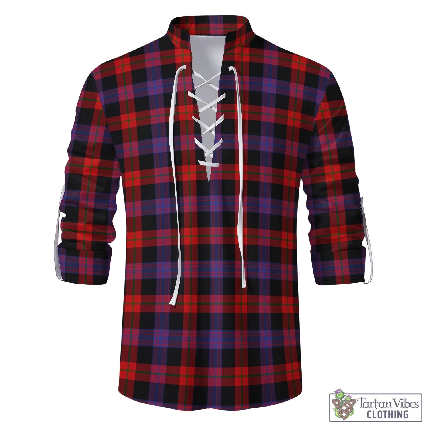 Brown (Broun) Tartan Men's Scottish Traditional Jacobite Ghillie Kilt Shirt