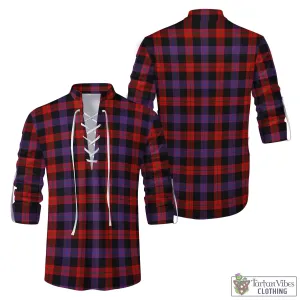 Brown (Broun) Tartan Men's Scottish Traditional Jacobite Ghillie Kilt Shirt