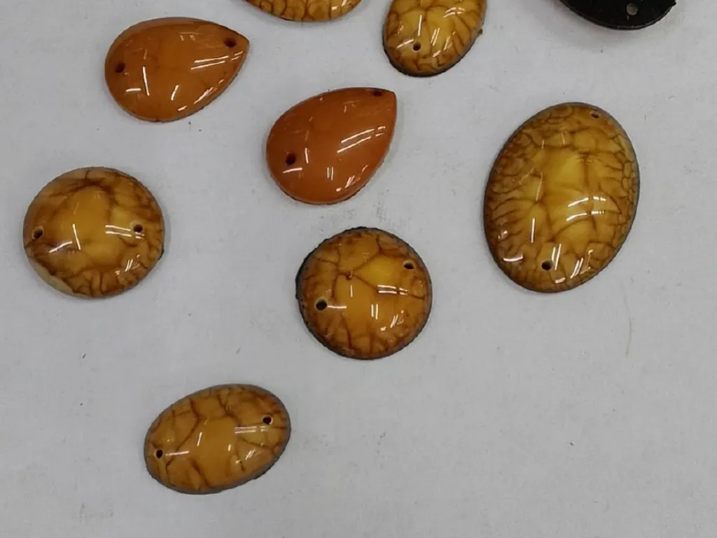 Brown Designer Mix Shape 2 Hole Plastic Stones