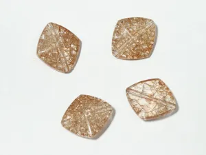 Brown Designer Square Plastic Beads - 30x30 mm