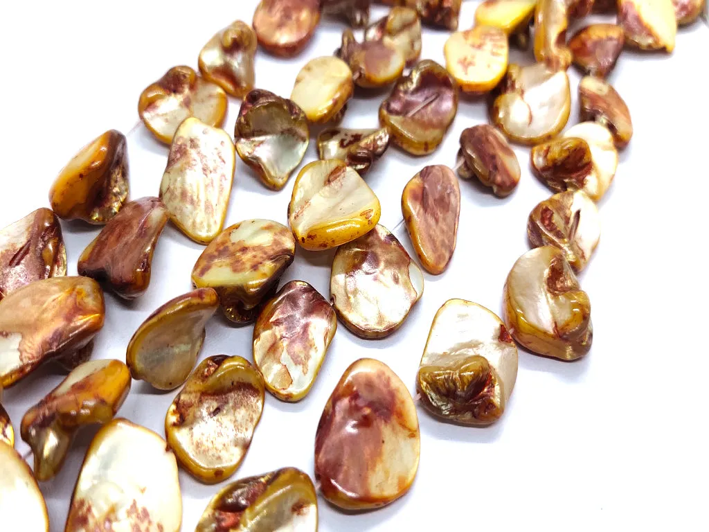 Brown Designer Uncut Shell Beads