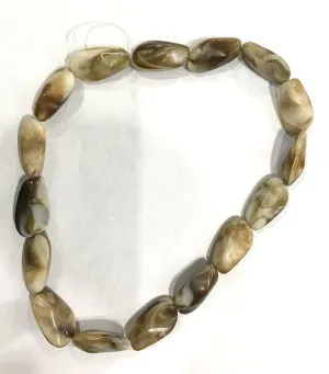 Brown Marble Uneven Plastic Beads