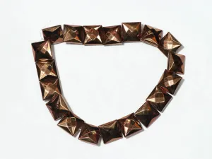 Brown Twisted Square Plastic Beads-22x22 mm