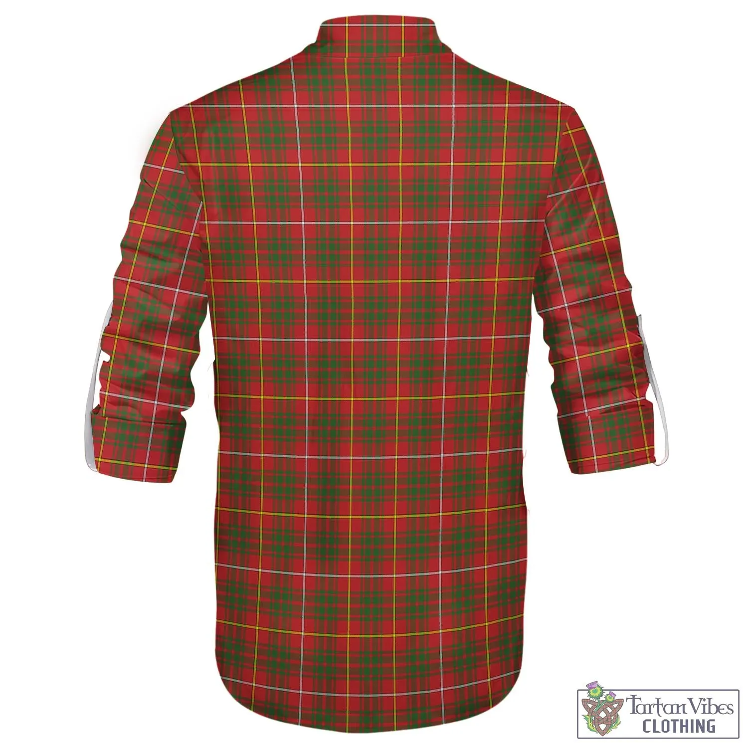 Bruce Modern Tartan Men's Scottish Traditional Jacobite Ghillie Kilt Shirt with Family Crest
