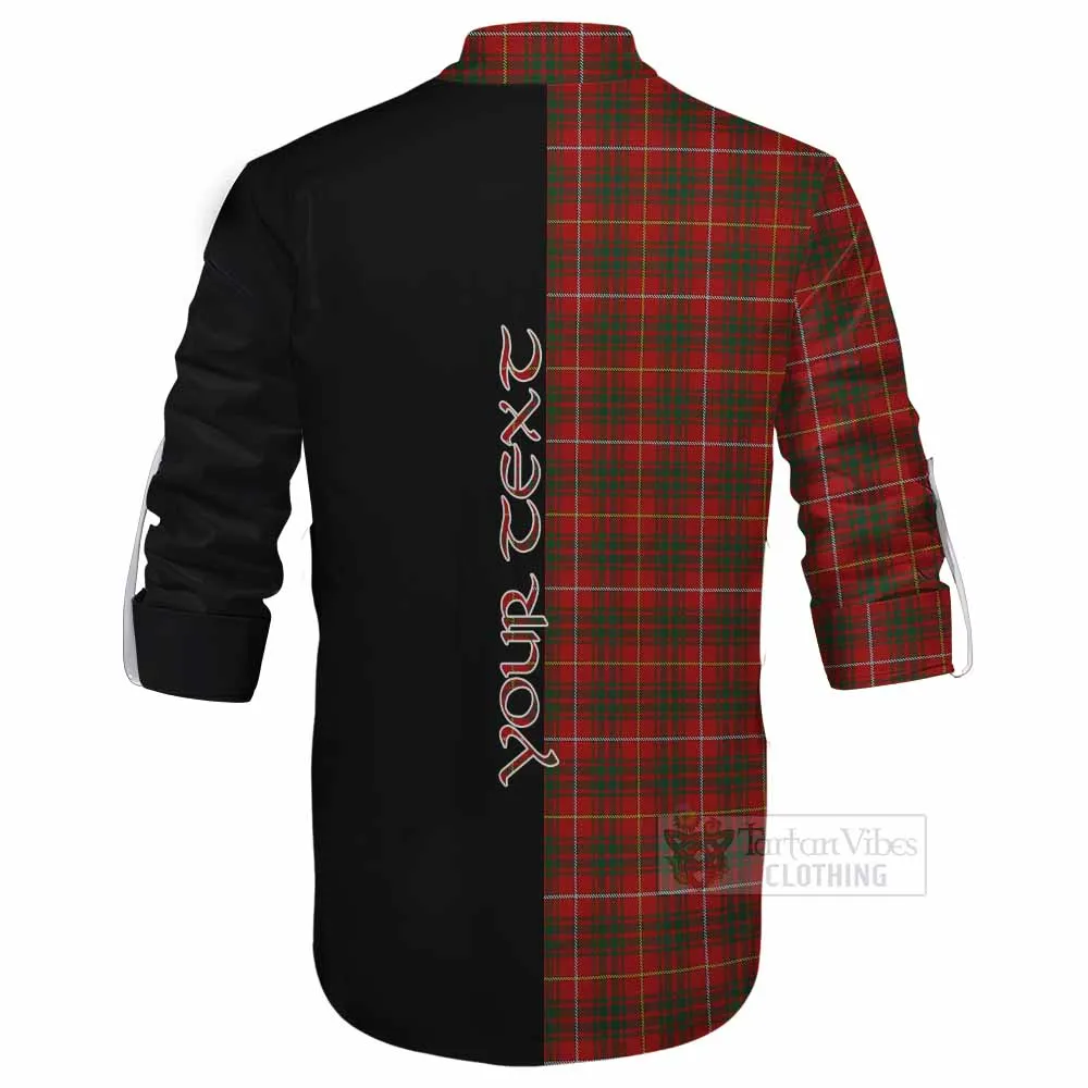 Bruce Tartan Ghillie Kilt Shirt with Family Crest and Half Of Me Style
