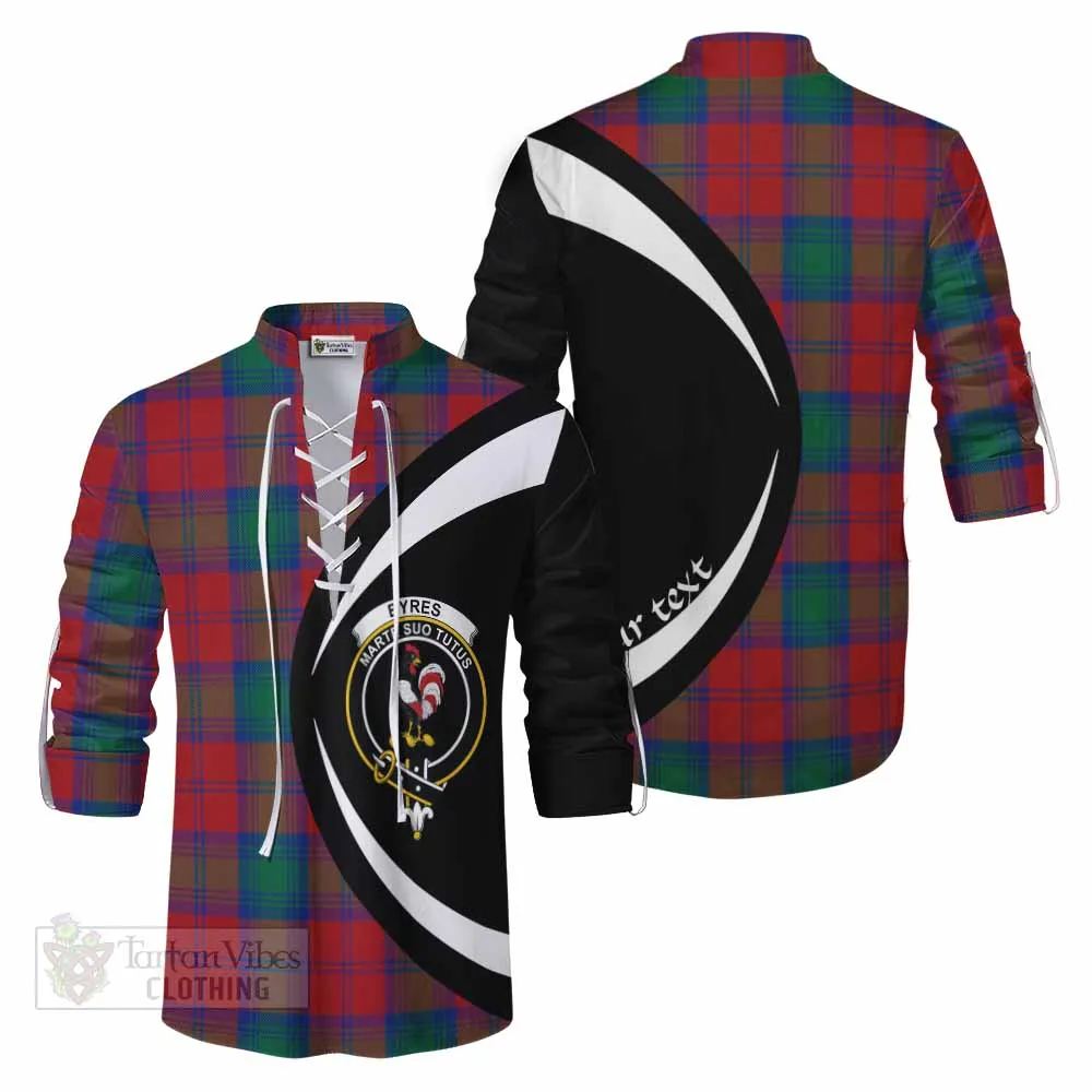 Byres (Byses) Tartan Ghillie Kilt Shirt with Family Crest Circle Style