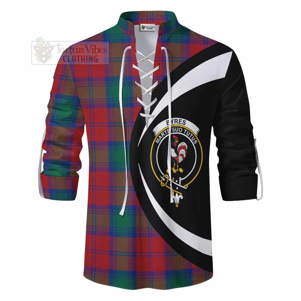 Byres (Byses) Tartan Ghillie Kilt Shirt with Family Crest Circle Style