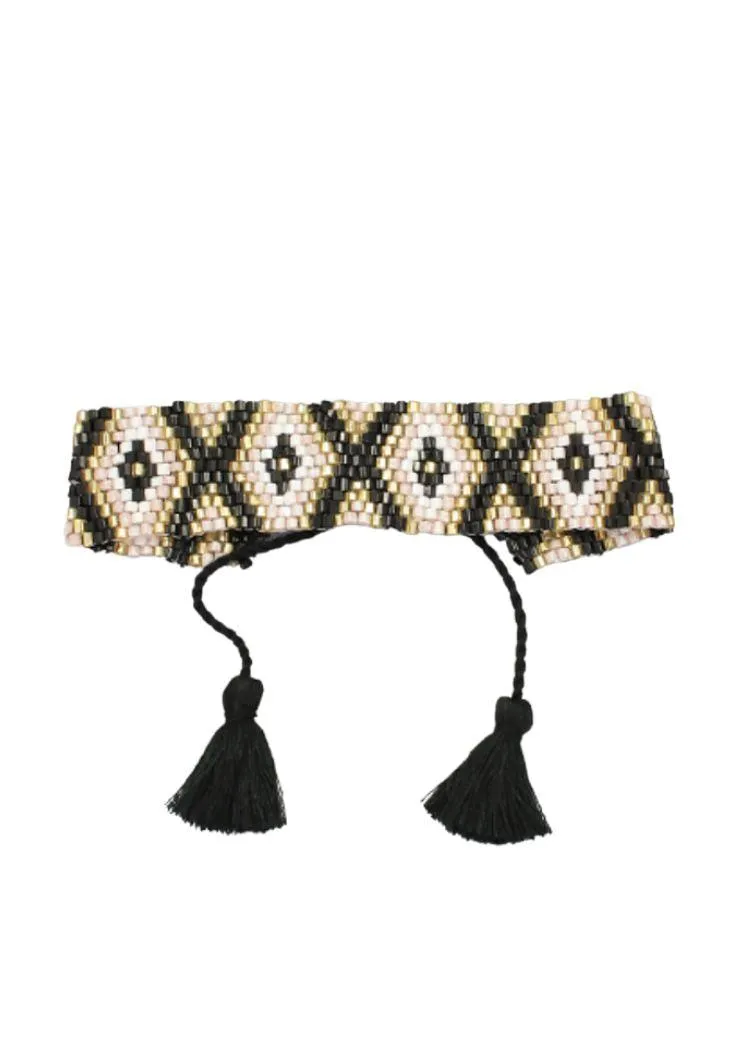 Carina Beaded Bracelet-Black/Multi ***FINAL SALE***
