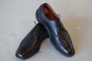 Casserd's Shoes Black Pebblegrain Longwing Brogues Size 10D