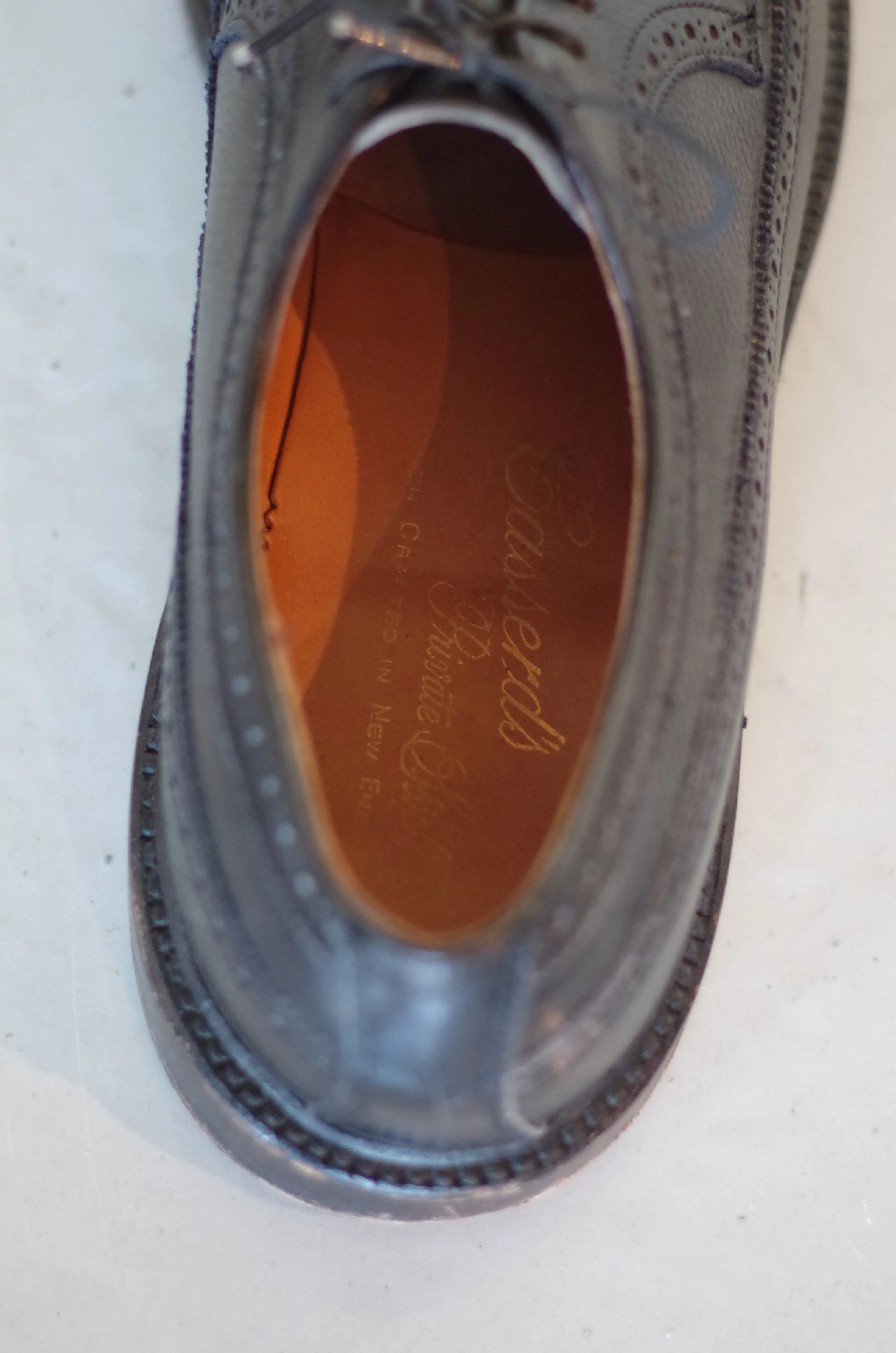 Casserd's Shoes Black Pebblegrain Longwing Brogues Size 10D