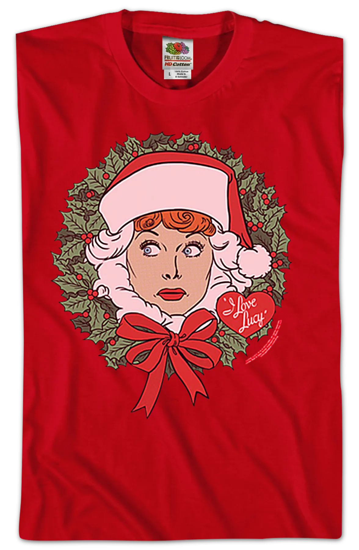 Christmas Wreath I Love Lucy T-Shirt