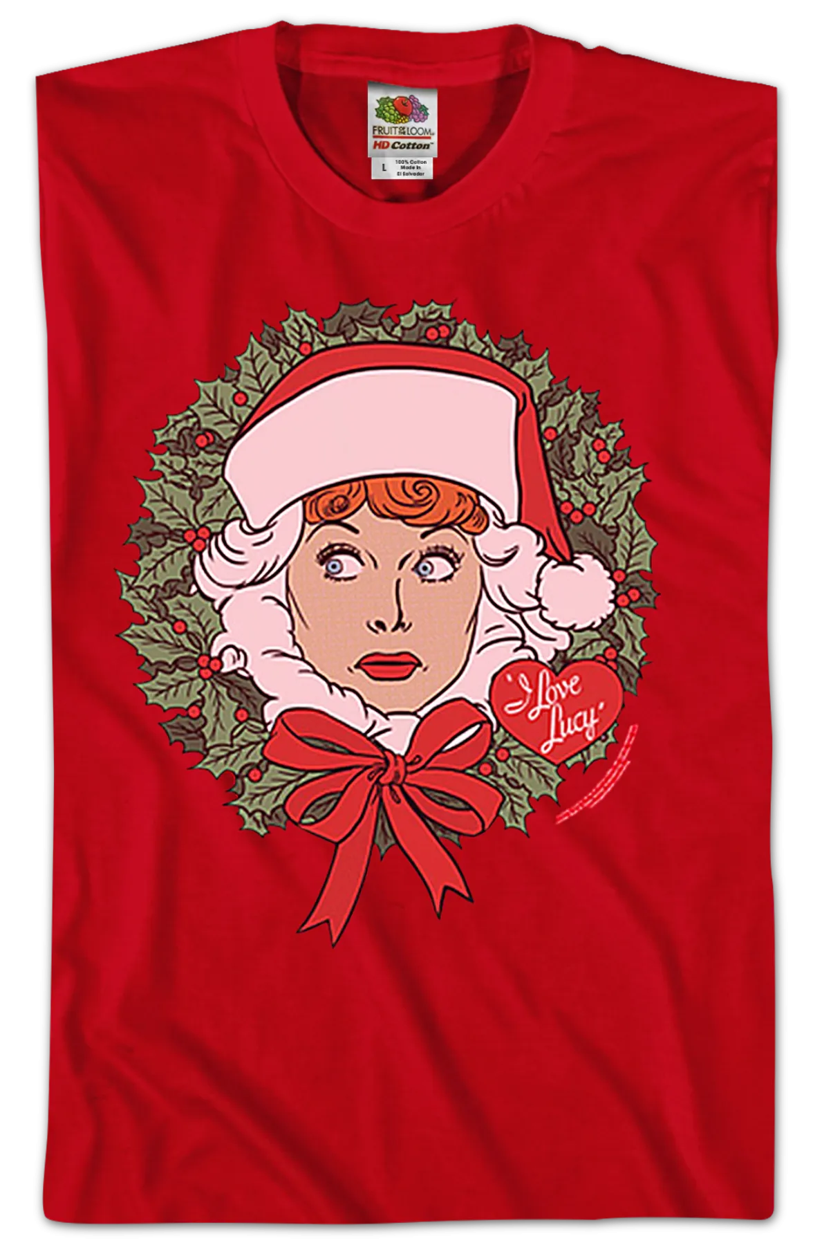Christmas Wreath I Love Lucy T-Shirt