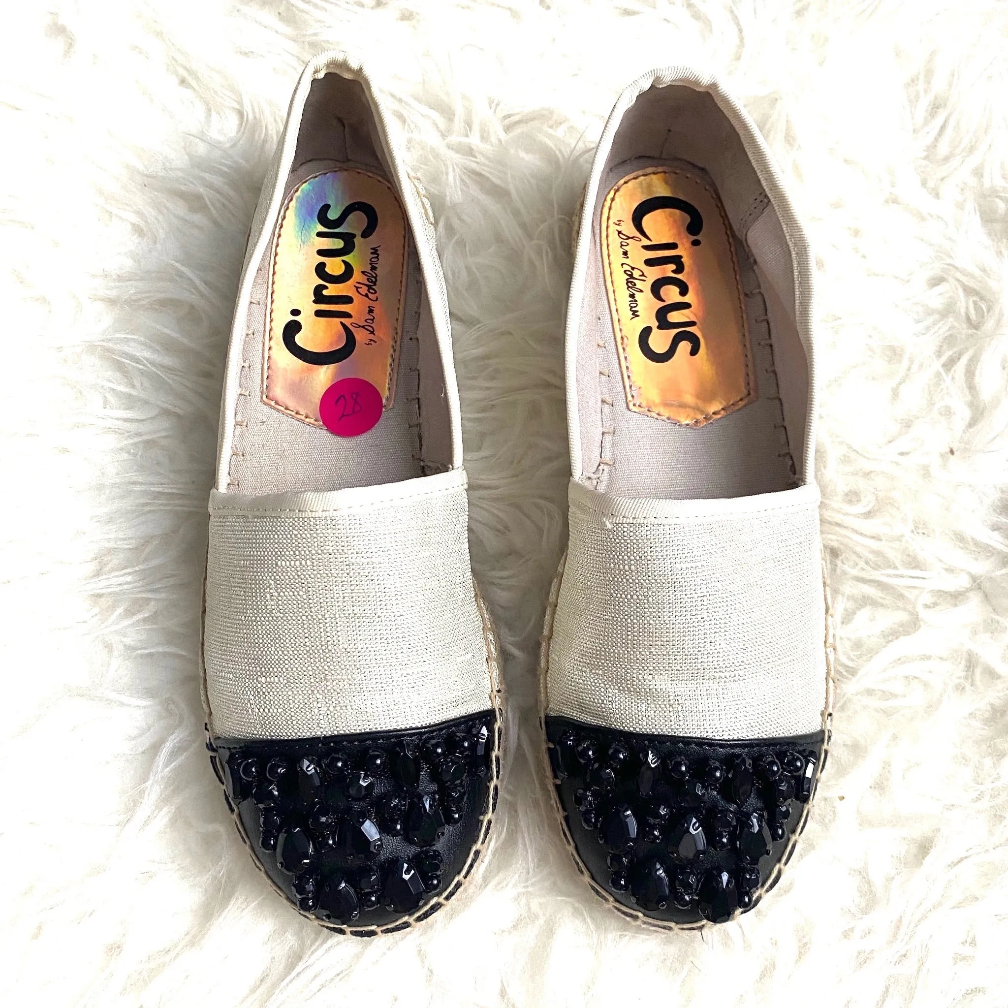 Circus by Sam Edelman Metalic Espadrilles with Beaded Front- Size 7 (GREAT CONDITION)