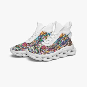 Colourful Mosaic High-top Bounce Mesh Knit Sneakers