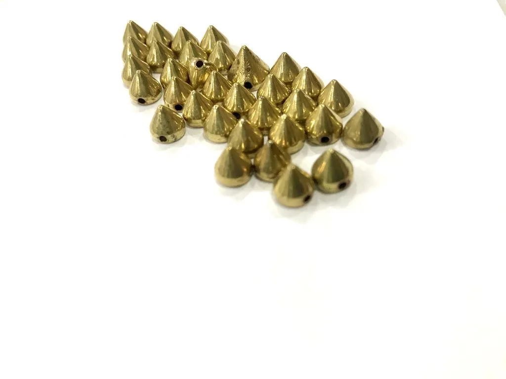 Conical CCB Plastic Stud Beads( Golden, Antique- 6x5 mm)