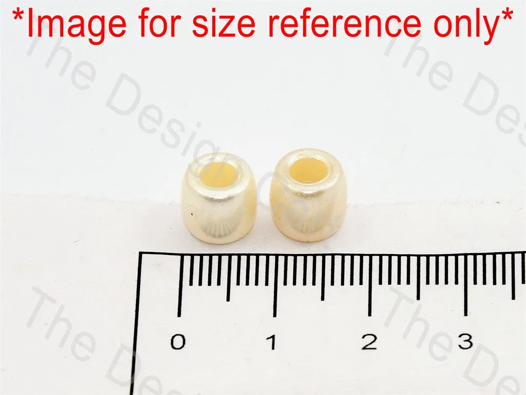 Cream Cylindrical Hole Plastic Beads