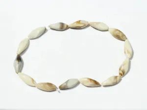 Cream Designer Uneven Plastic Beads - 25x16 mm