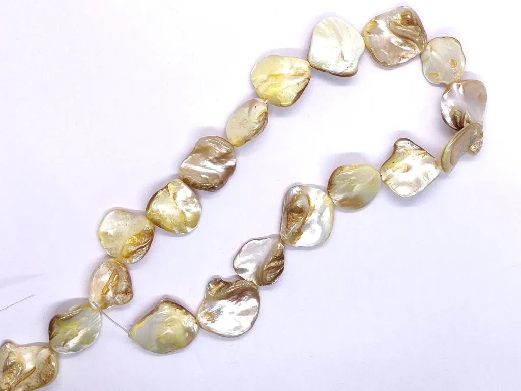 Cream Uneven Designer Shell Beads