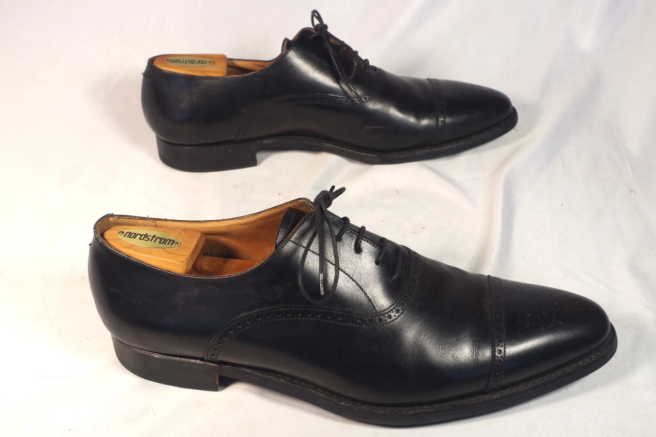 Crockett & Jones Black Leather Captoe Brogues - Size 12E