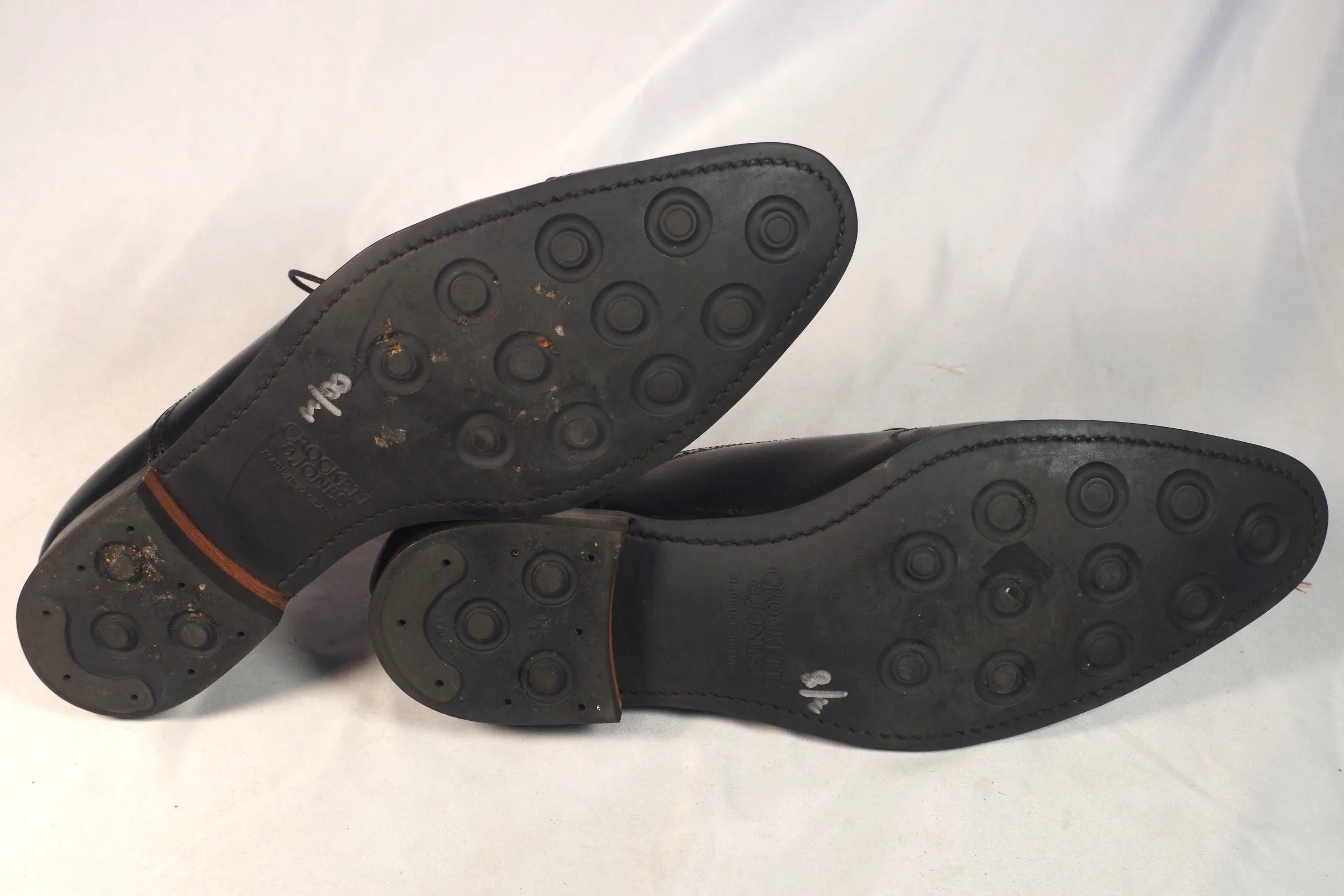 Crockett & Jones Black Leather Captoe Brogues - Size 12E